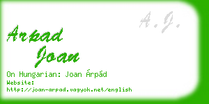 arpad joan business card